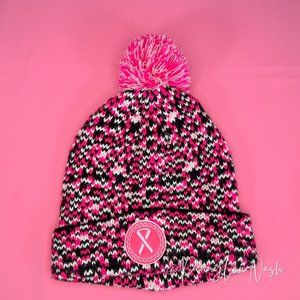 Support the Cure Breast Cancer Pom Pom Beanie Winter Hat